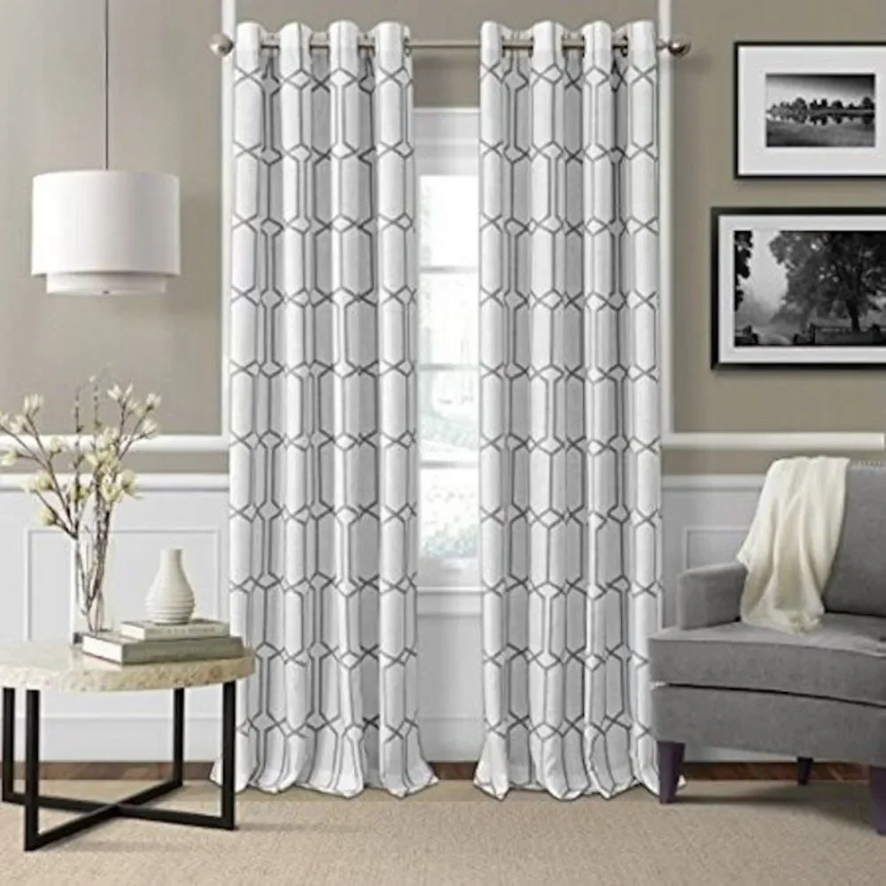 Elrene Home Curtains Kaiden Geometric Light Blackout Window Panel 52 X 84 - 2pcs